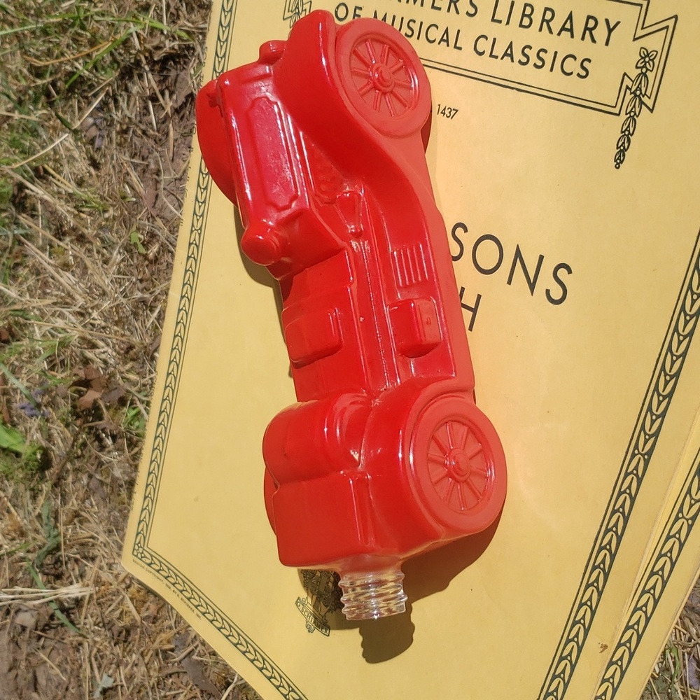 Rare Collectible Avon Perfume Bottle Cherry Red Classic Car